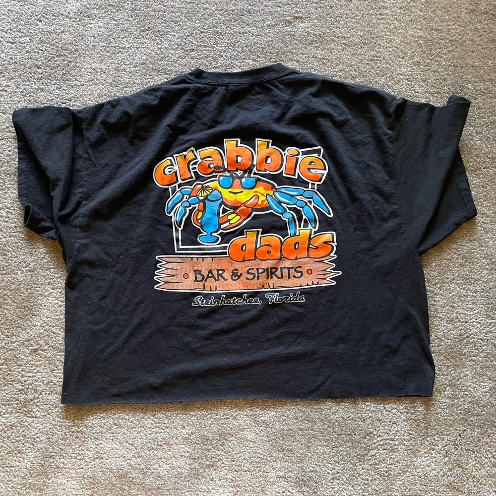 World famous crabbie dads crop tshirt